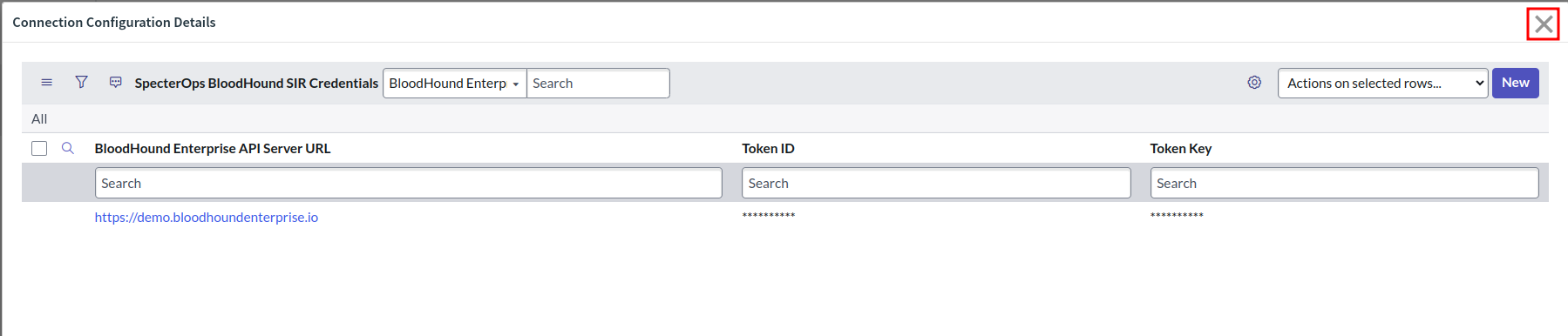 A view of the ServiceNow user interface showing the process of exiting the credentials form.